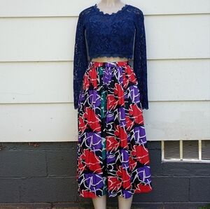 Vintage Abstract Print Skirt